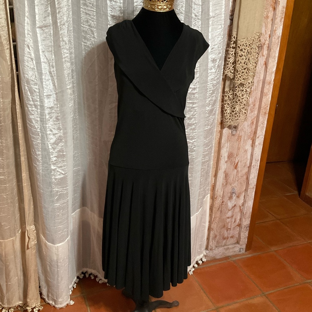 Sinequonone made in France Shawl Collar Drop Waist Dress S/M EUC
